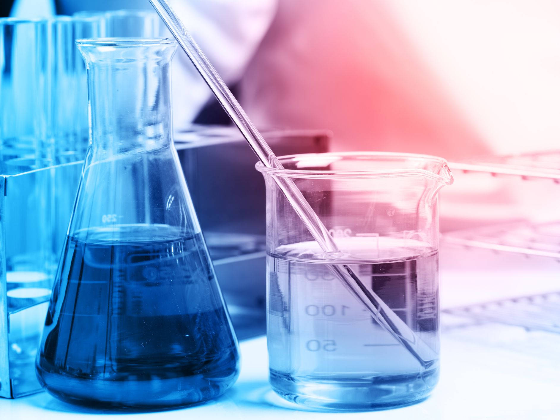 chemistry, purple gradient, flask, HD Desktop Wallpaper