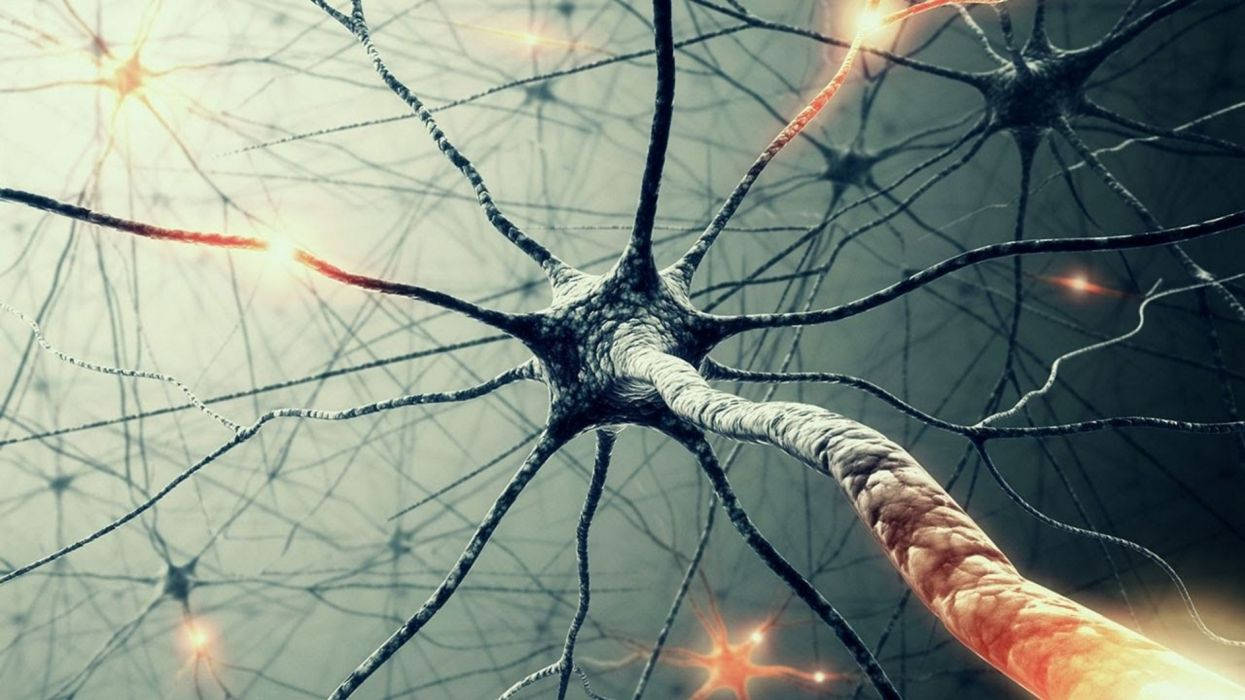 creative chemistry, neuron axon, glowing orange sparks, SD Desktop Wallpaper