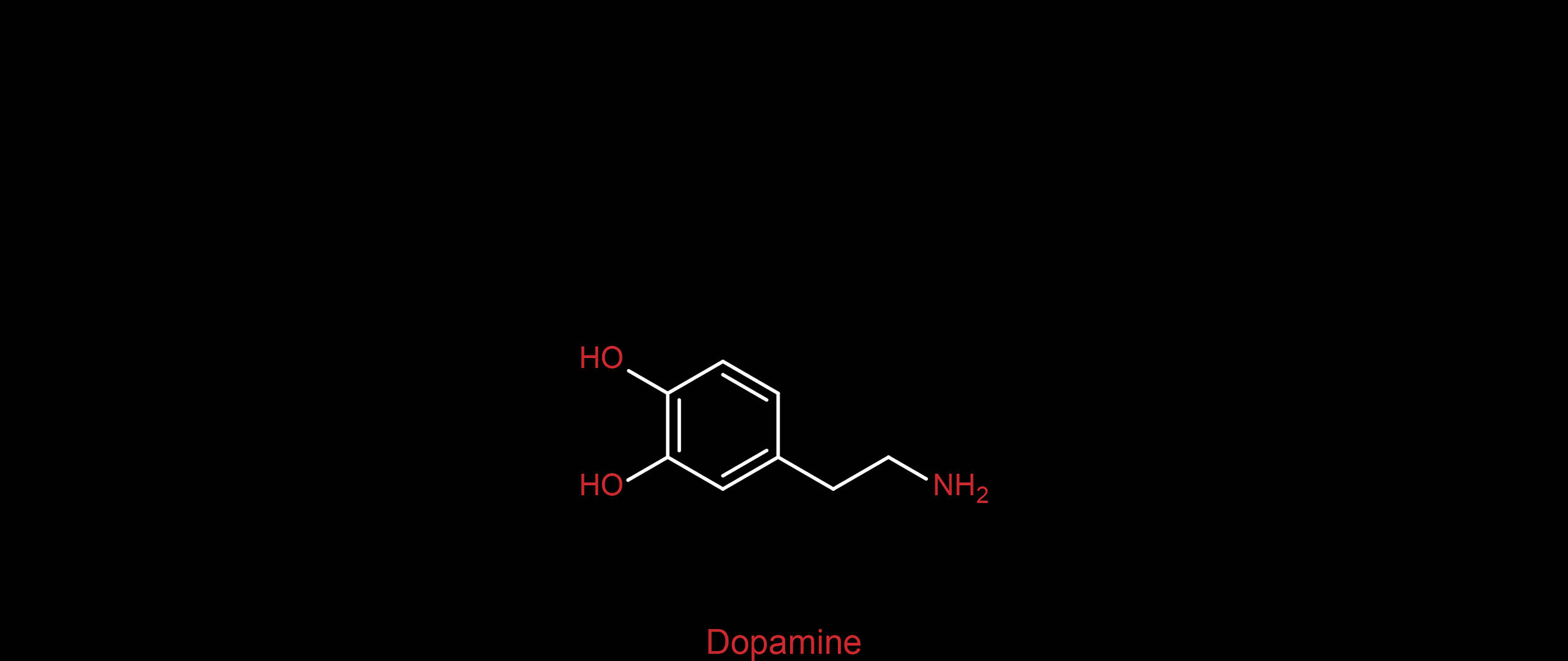 dopamine, chemical formula, white line diagram, 2K Desktop Wallpaper