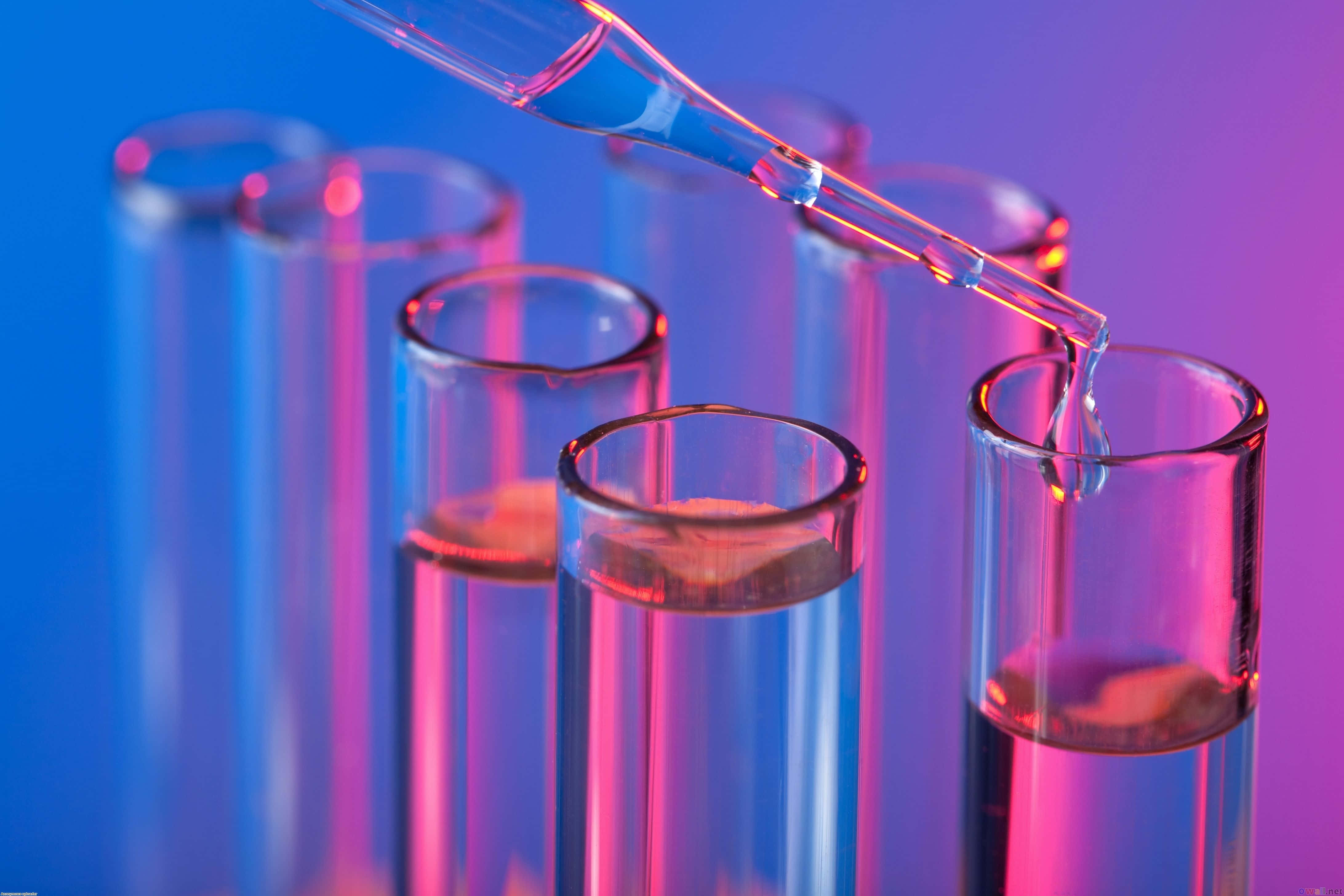 pipette, glowing liquid, test tubes, 4K Desktop Wallpaper