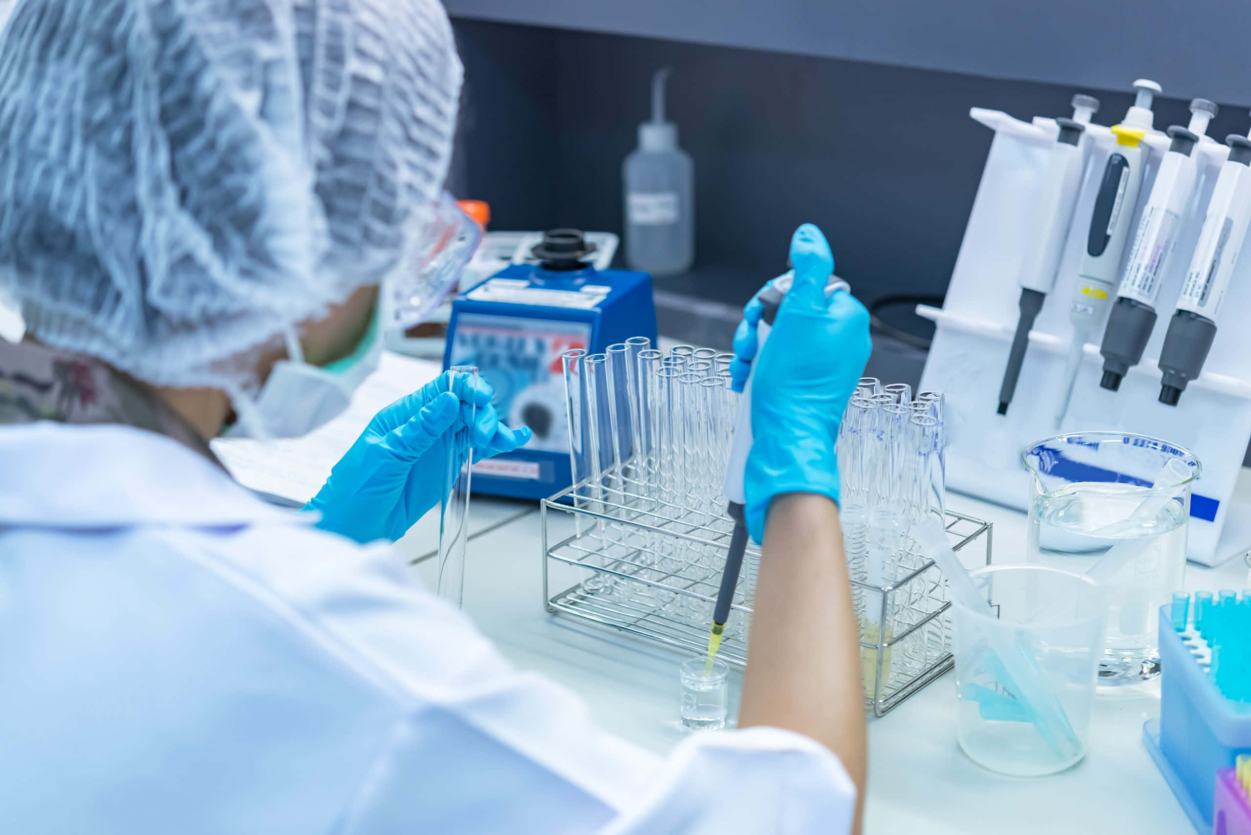 laboratory, scientist, pipette, 2K Desktop Wallpaper