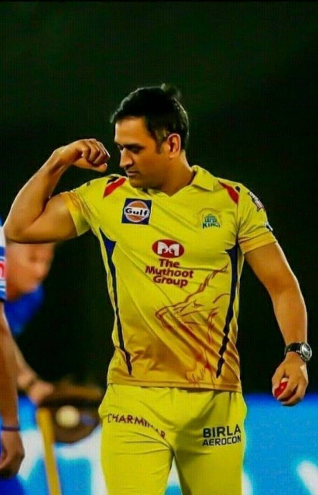 Chennai Super Kings, yellow jersey, stadium lights, HD Phone Wallpaper