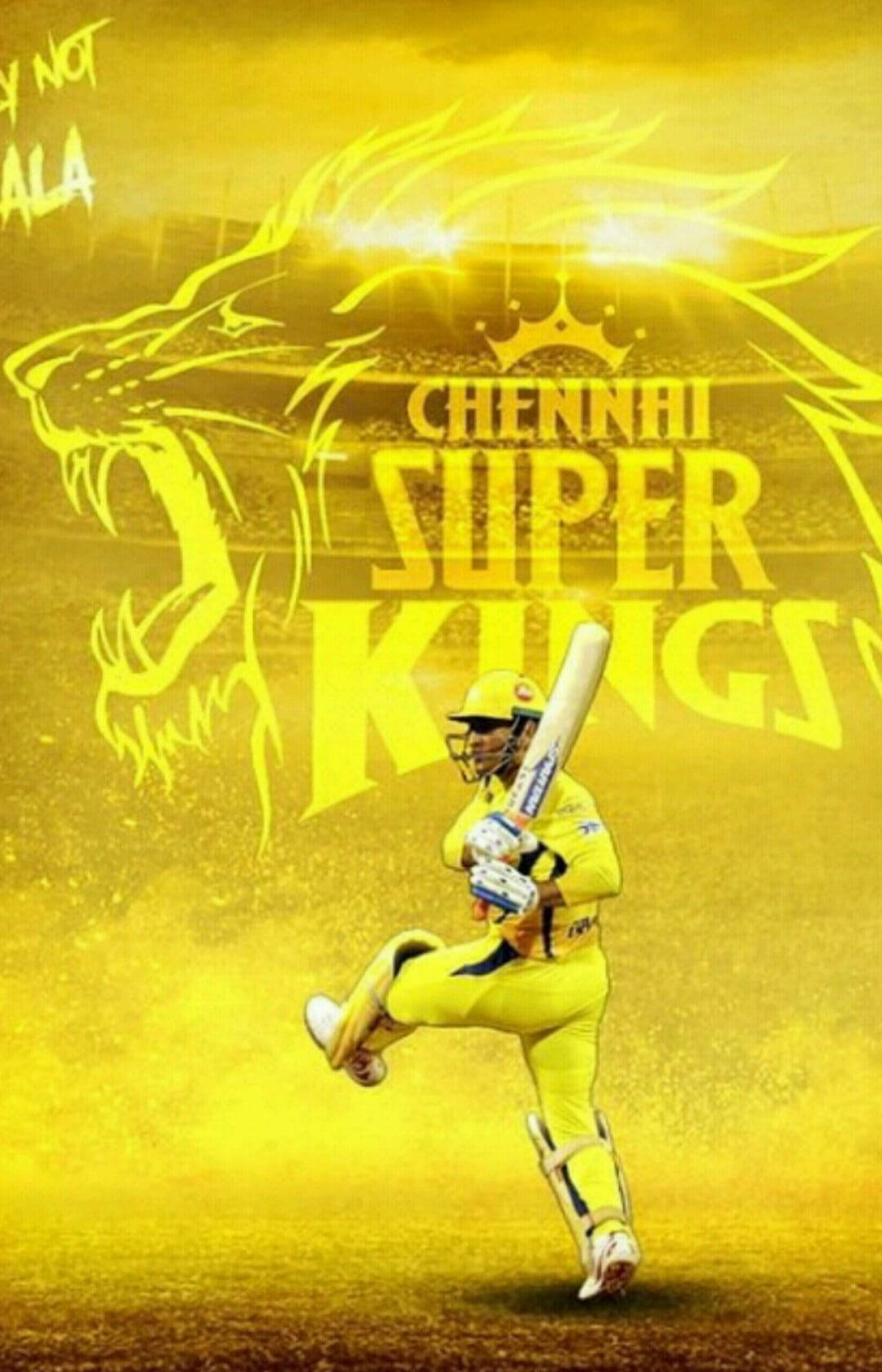 Chennai Super Kings, golden lion, yellow uniform, HD Phone Wallpaper
