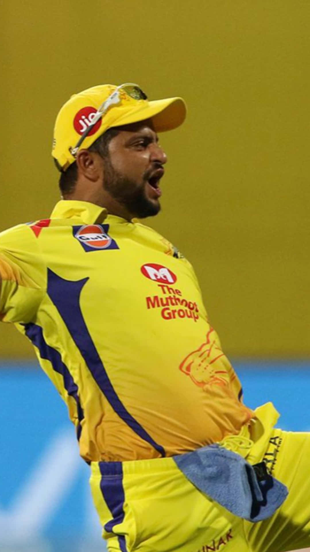 Chennai Super Kings, yellow uniform, blue accents, Full HD Phone Wallpaper