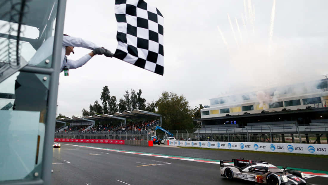 Chequered flag, finish line, race car, SD Desktop Wallpaper