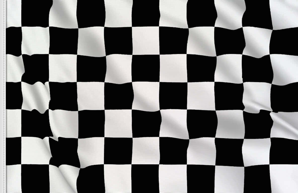 Chequered flag, race track, black and white, SD Desktop Wallpaper