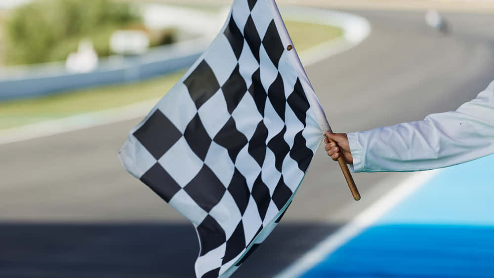 Chequered Flag, racetrack, bright daylight, SD Desktop Wallpaper