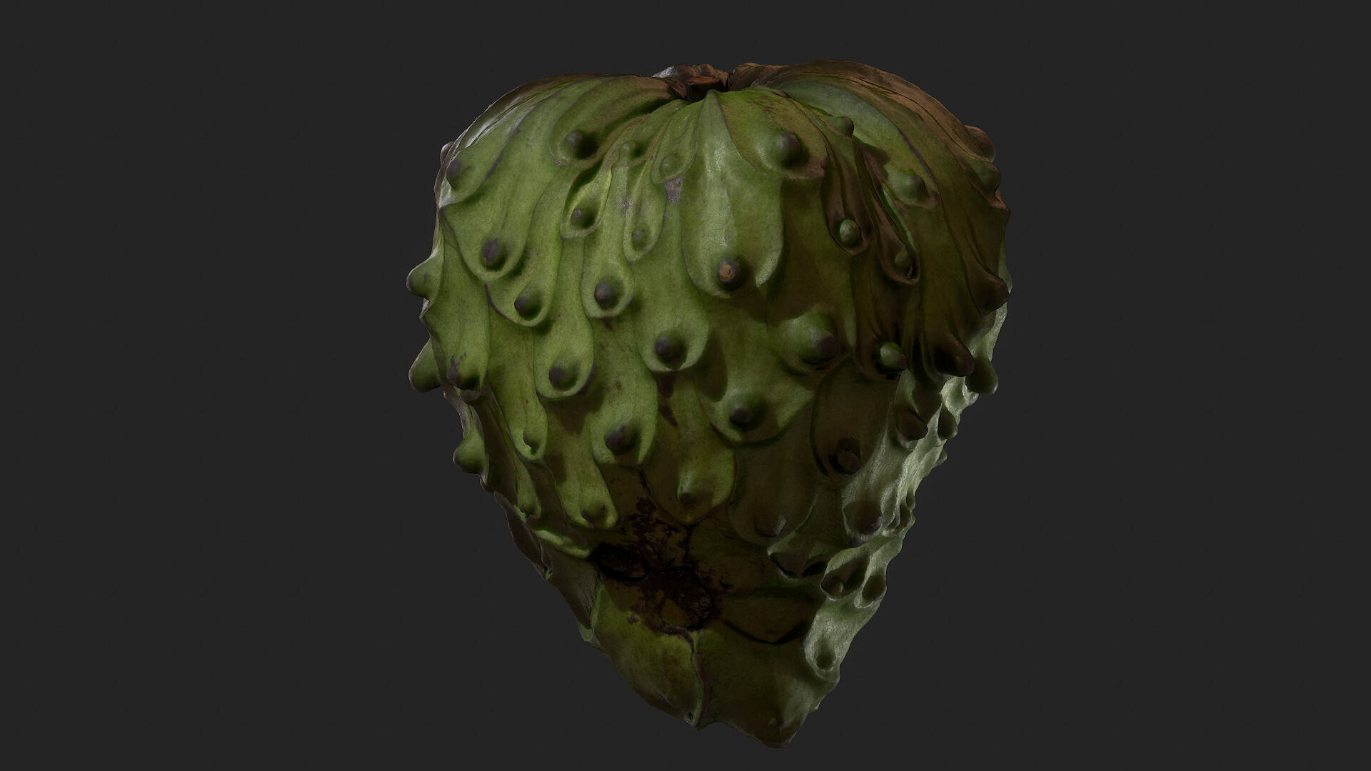 3d animated cherimoya plant, green custard apple, textured skin, Full HD Desktop Wallpaper
