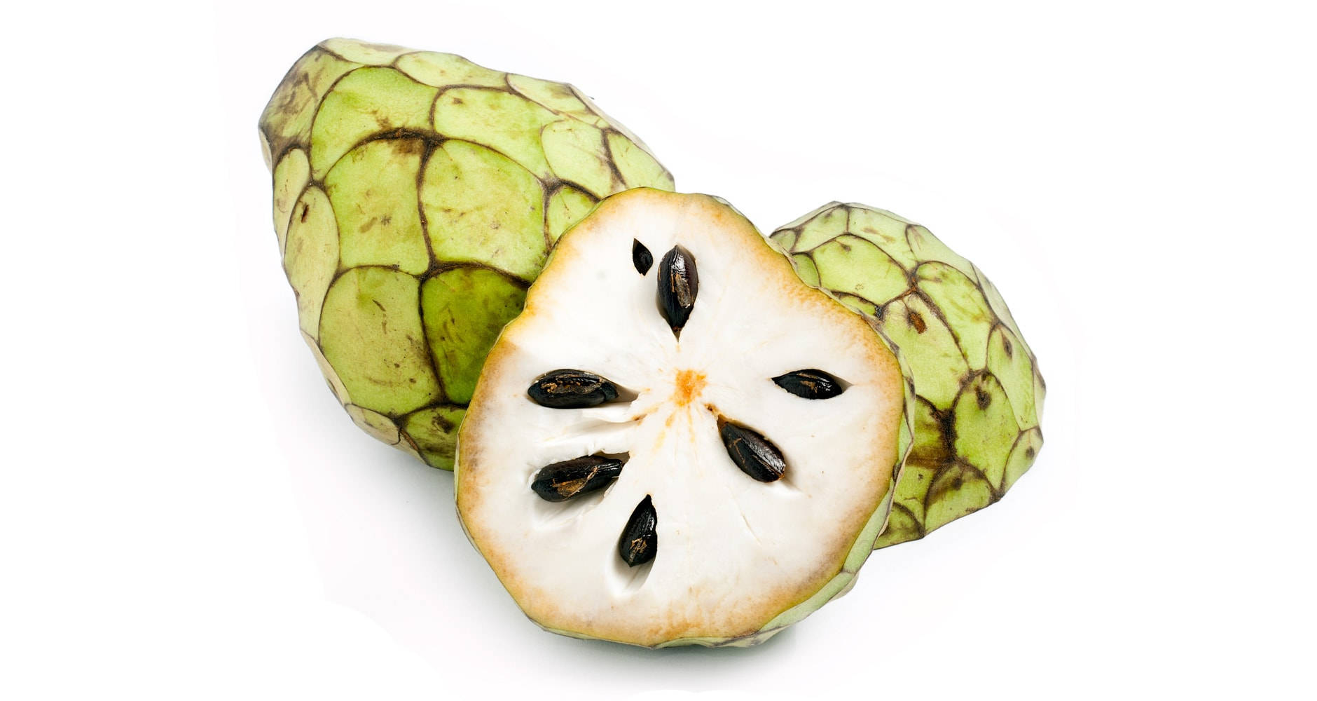 Cherimoya, black seeds, creamy white flesh, HD Desktop Wallpaper