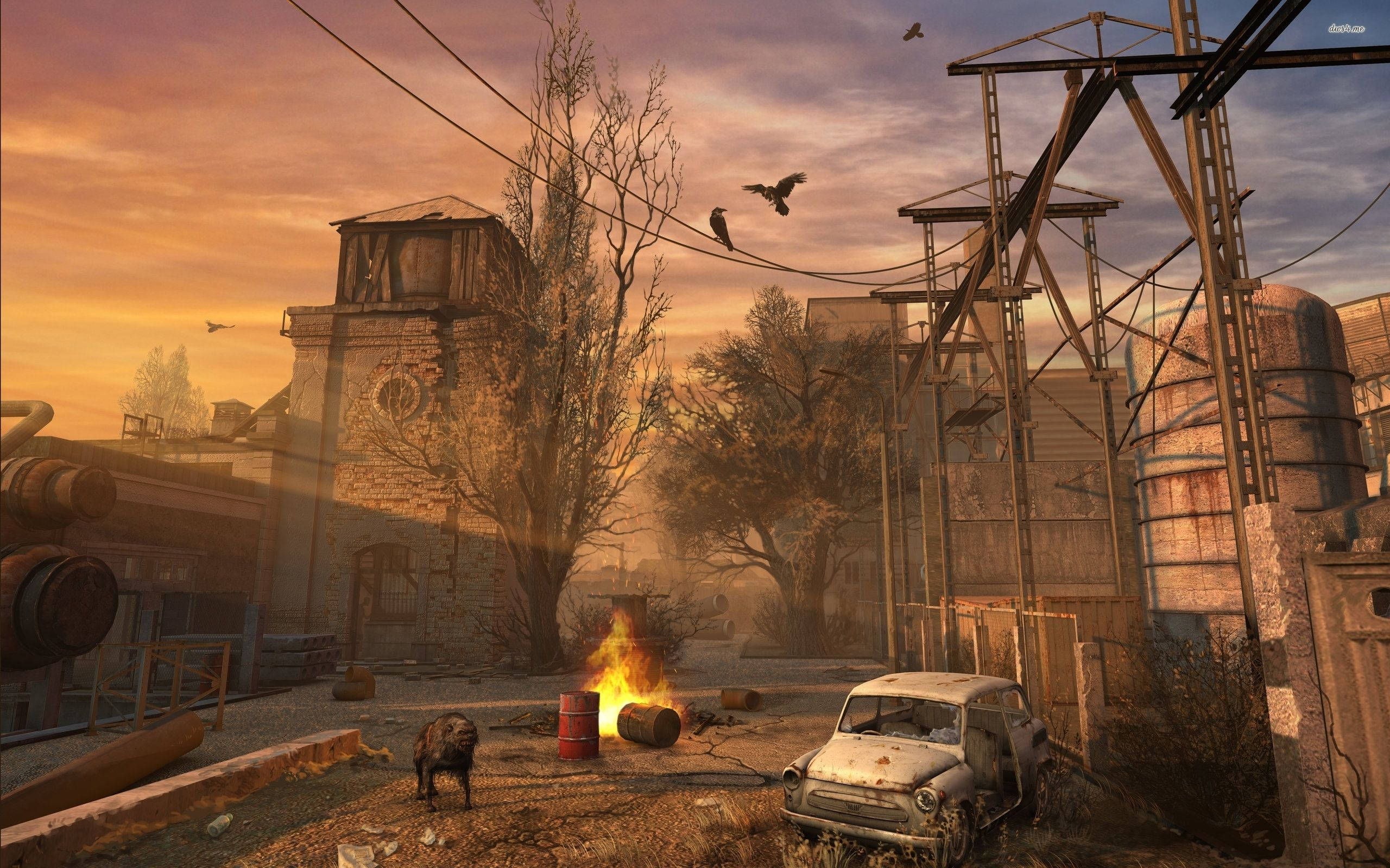 Chernobyl, S.T.A.L.K.E.R., sunset, 2K Desktop Wallpaper