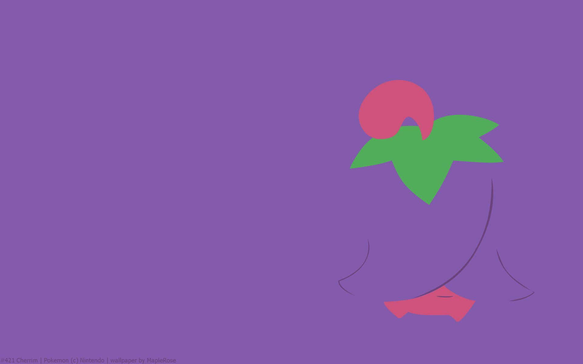 Cherrim, minimalist, purple background, Full HD Desktop Wallpaper