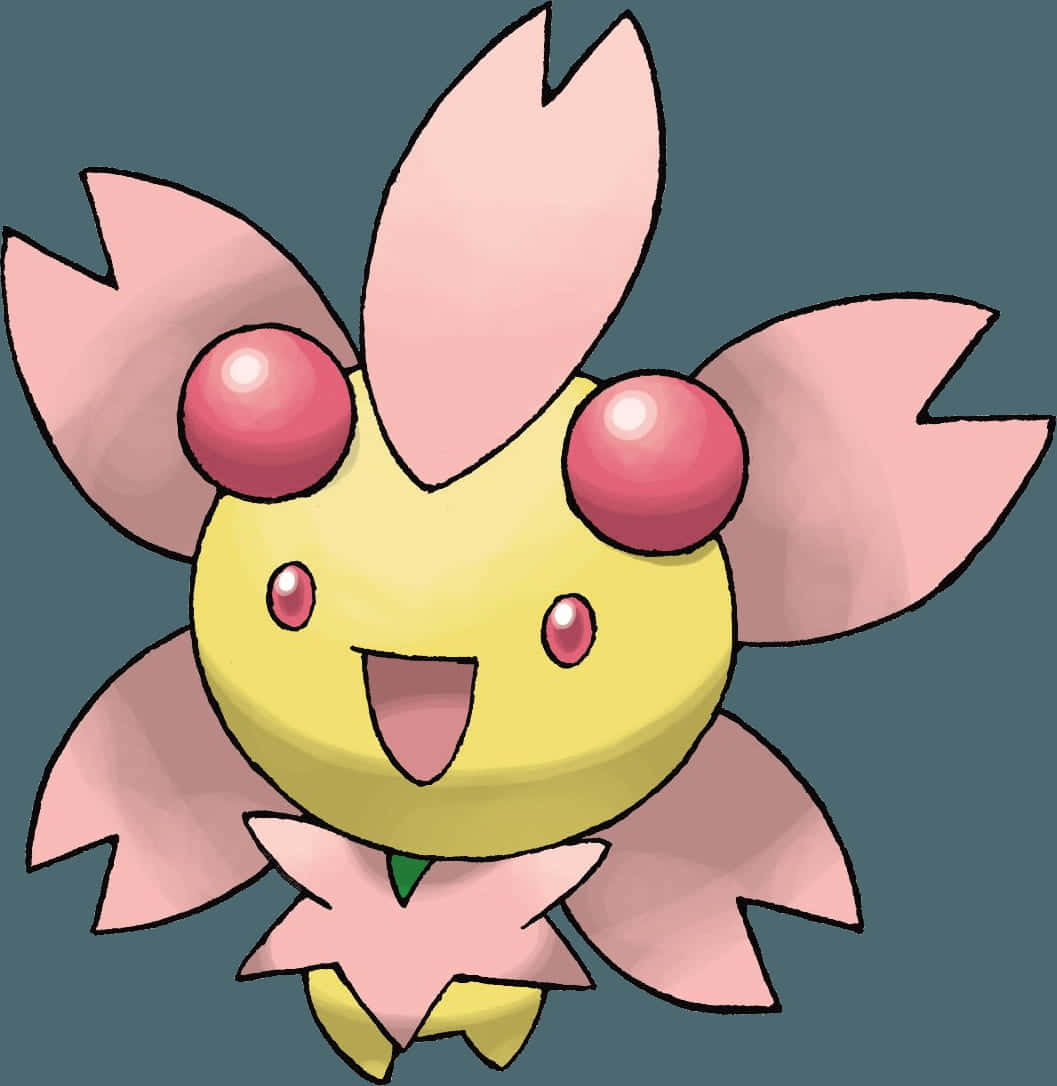 Cherrim, yellow, pink flower-like petals, SD Phone Wallpaper