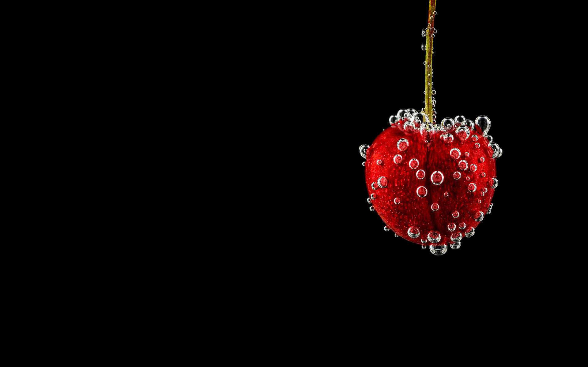 Cherry, vibrant red, water, Full HD Desktop Wallpaper