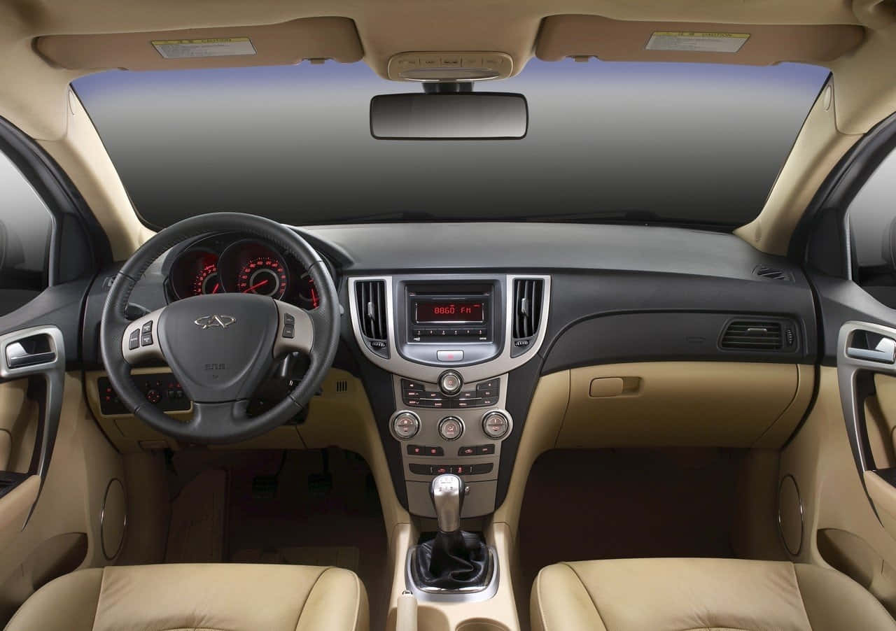 Chery A3, beige and black, steering wheel, HD Desktop Wallpaper