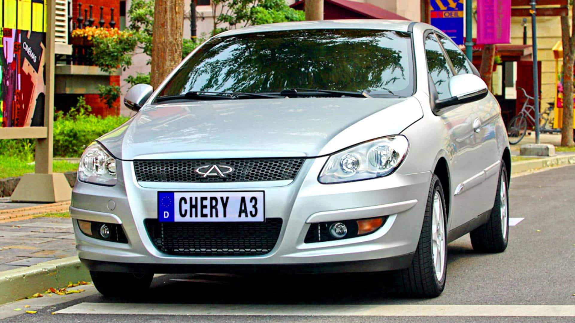 Chery A3, silver, sedan, Full HD Desktop Wallpaper