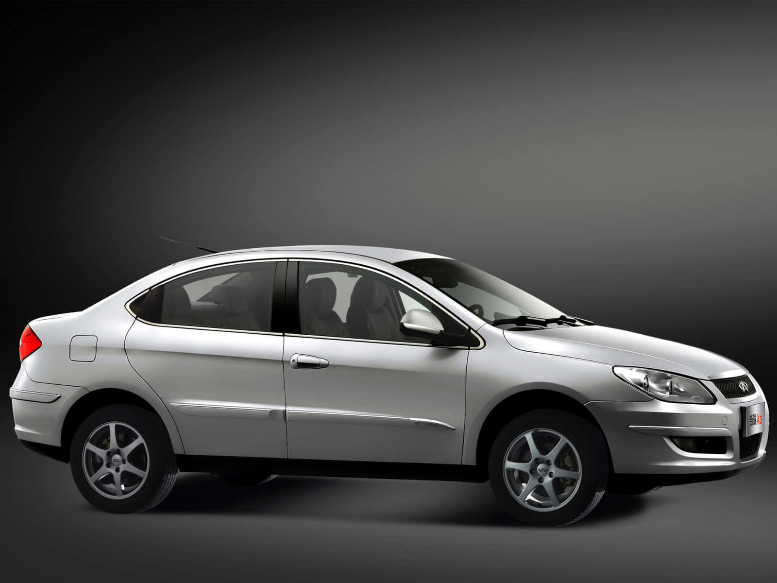 Chery A3, sleek silver sedan, profile view, HD Desktop Wallpaper