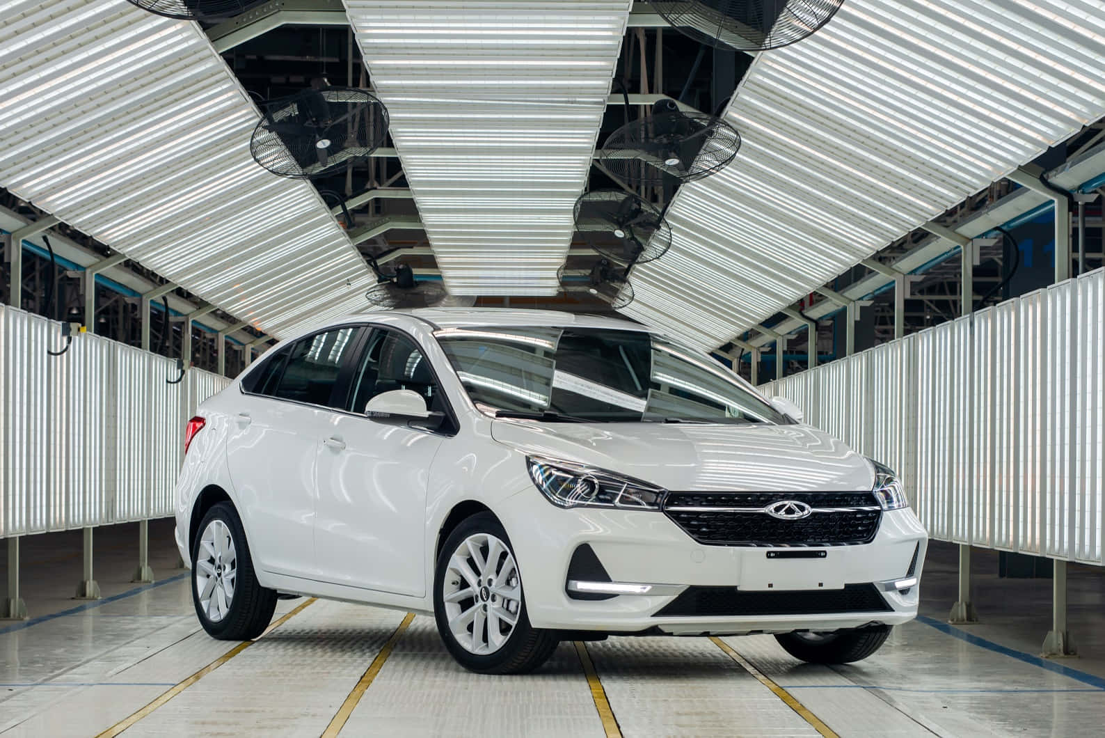Chery Arrizo 5, white, factory assembly line, HD Desktop Wallpaper