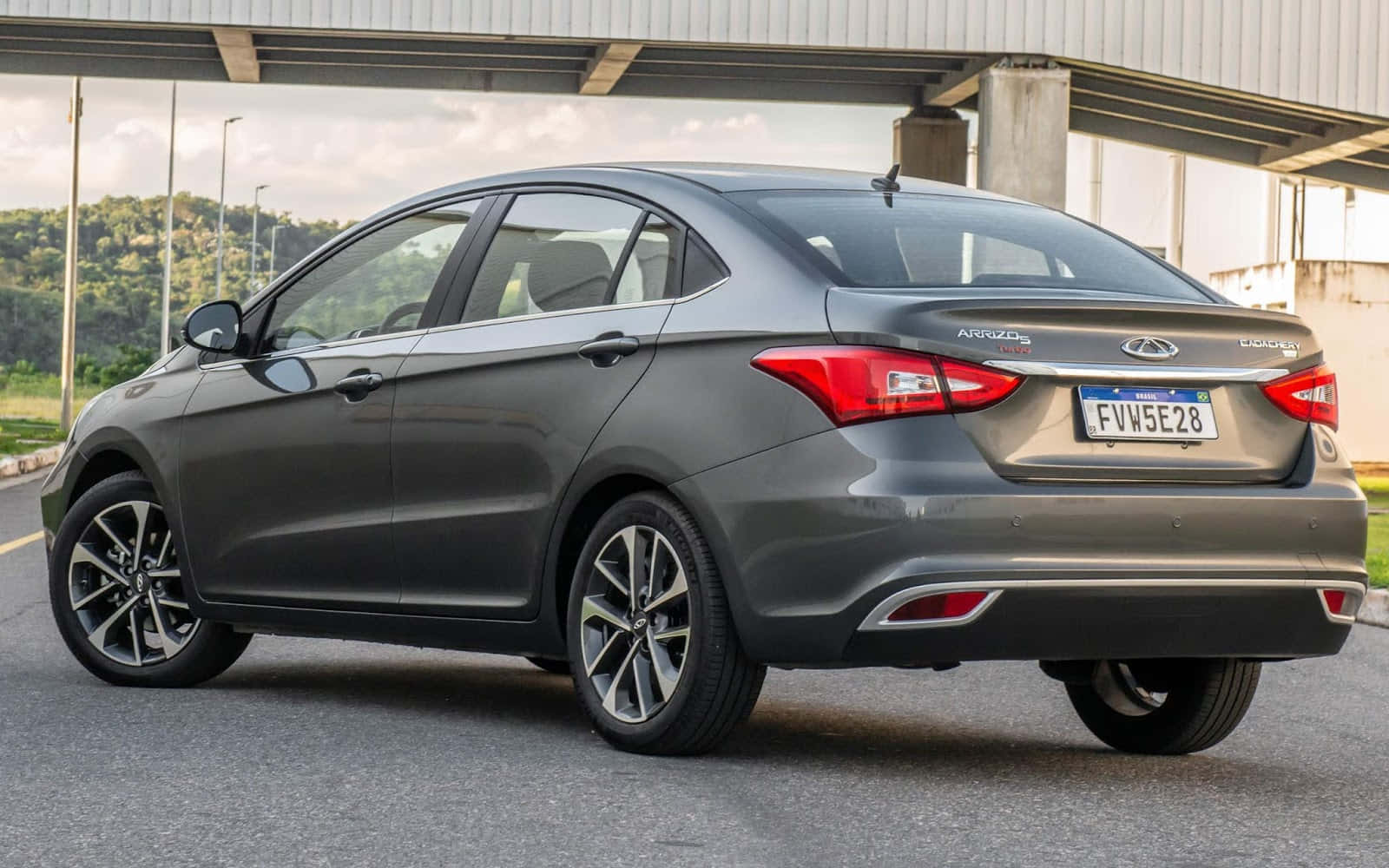 Chery Arrizo 5, sleek gray sedan, overpass, HD Desktop Wallpaper