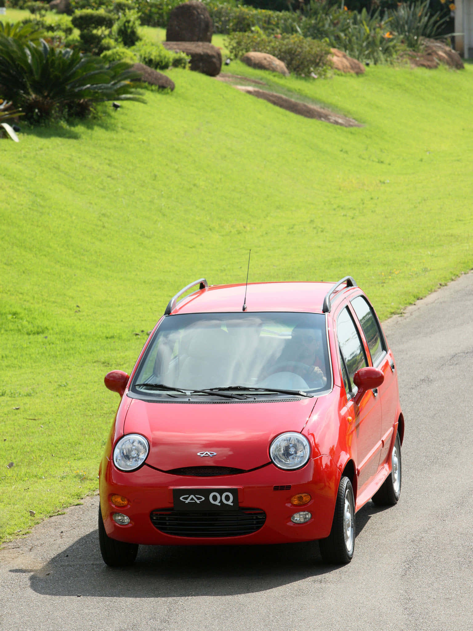 Chery QQ, bright red, compact car, Full HD Phone Wallpaper