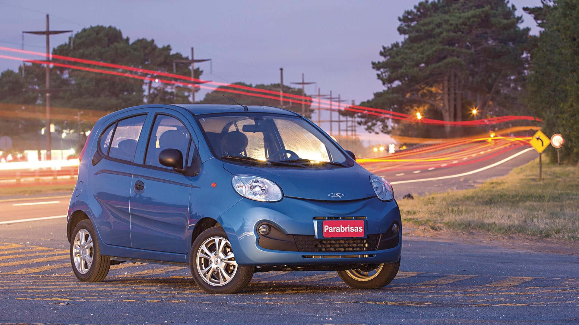 Chery Qq, shiny cherry, road, Full HD Desktop Wallpaper