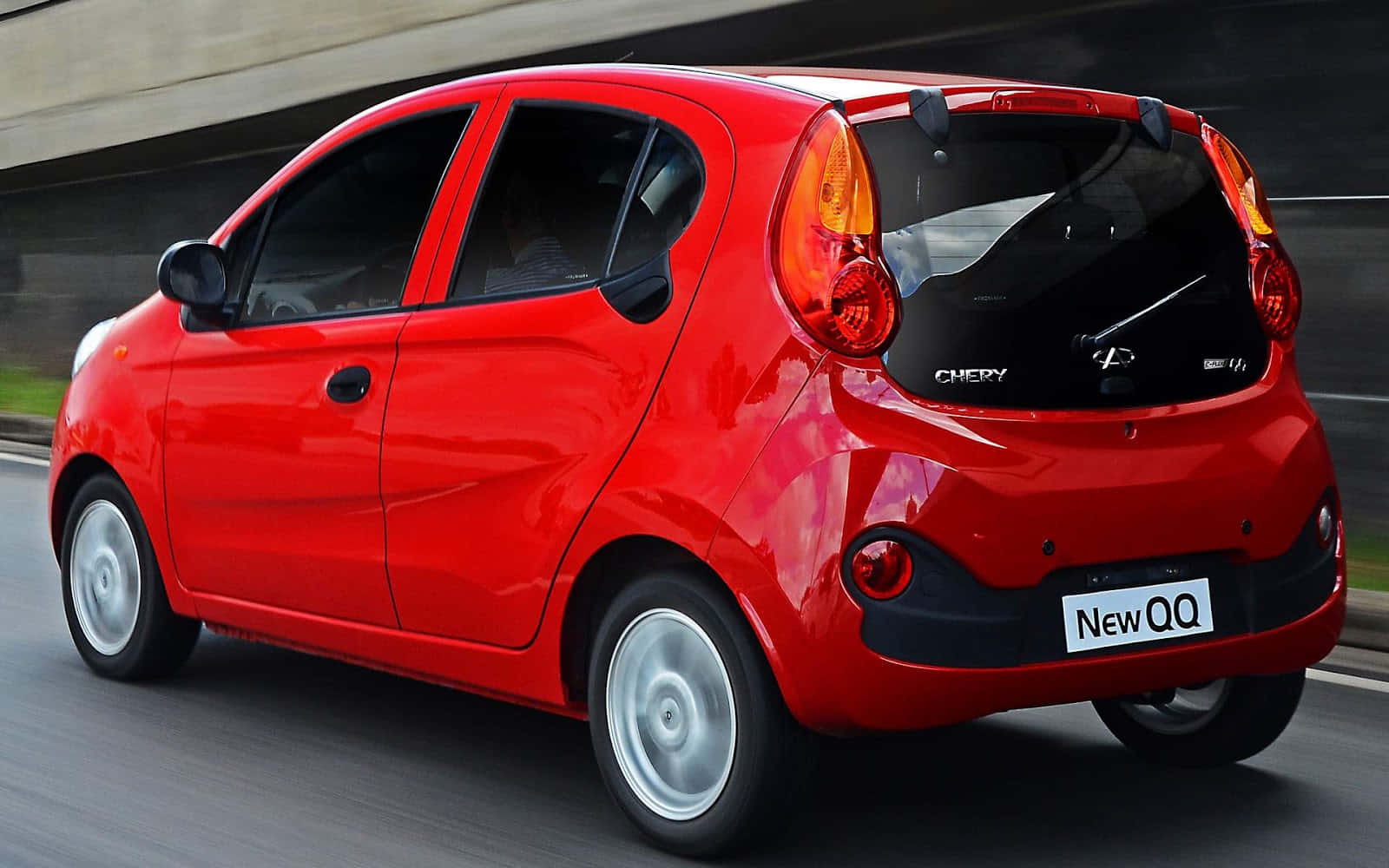 Chery New QQ, compact car, vibrant red, HD Desktop Wallpaper