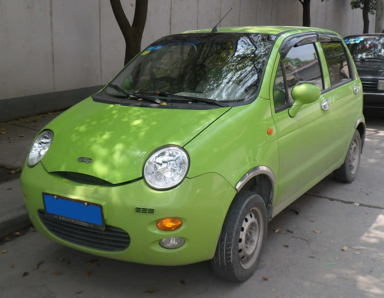 Chery Qq, lime green, compact car, HD Desktop Wallpaper