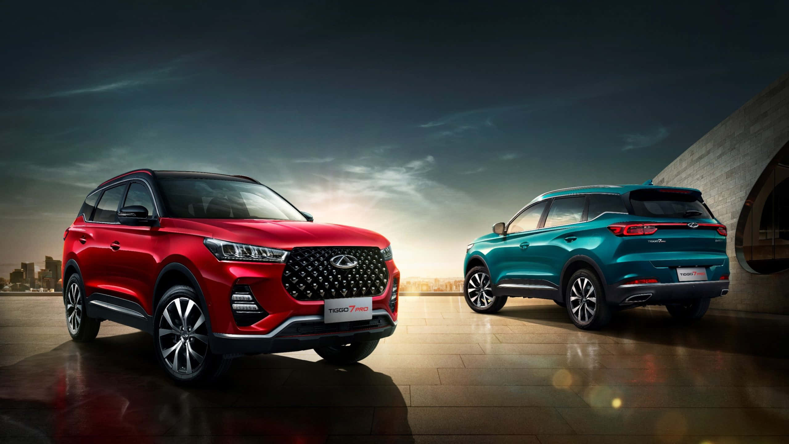 Chery, SUV, red, 2K Desktop Wallpaper