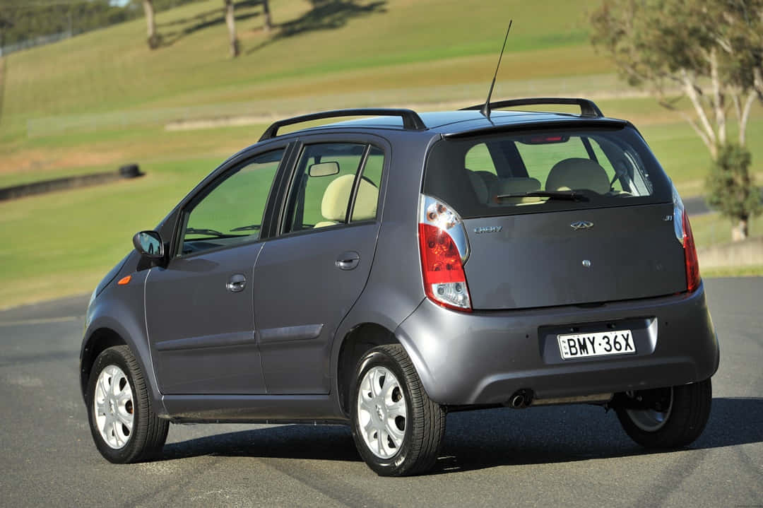 Chery, gray, compact hatchback, SD Desktop Wallpaper