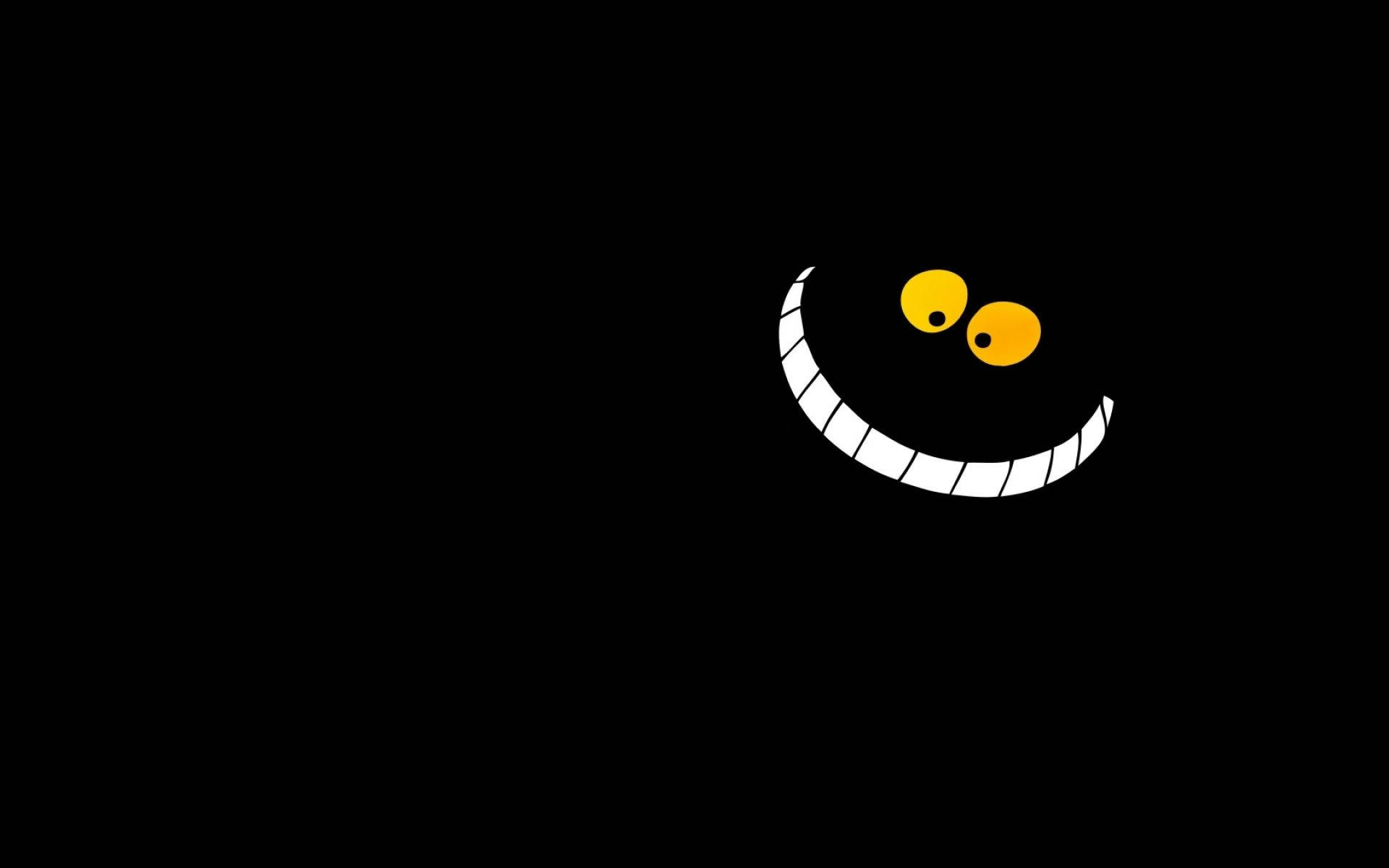 Cheshire Cat, yellow eyes, white teeth, Full HD Desktop Wallpaper