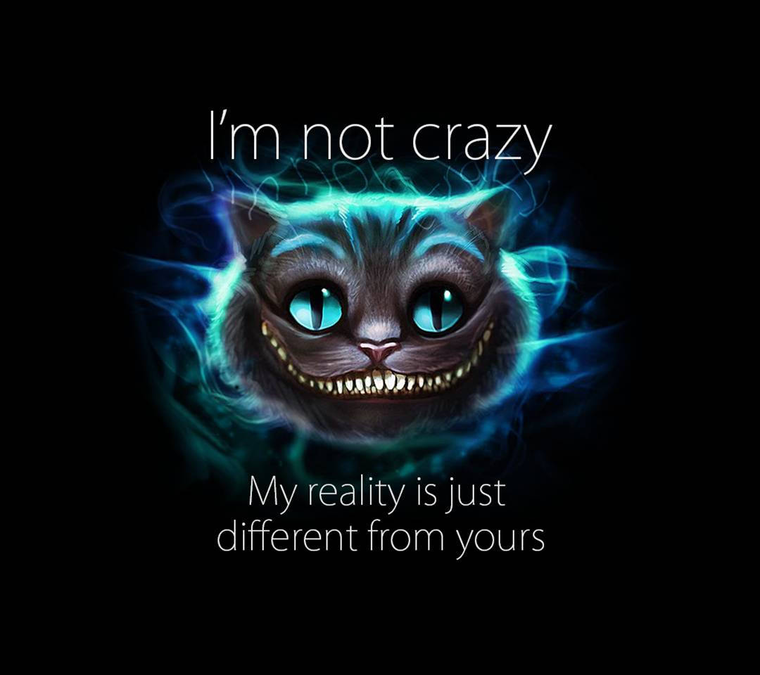 Cheshire Cat, glowing blue, sharp teeth, SD Desktop Wallpaper