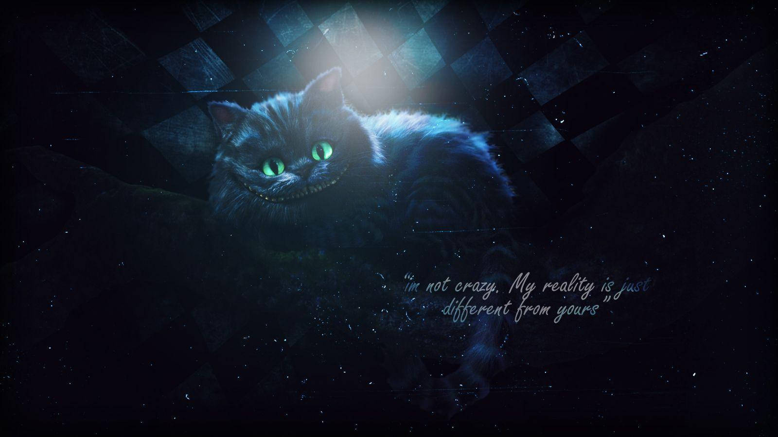 Cheshire Cat, glowing green eyes, wide grin, HD Desktop Wallpaper