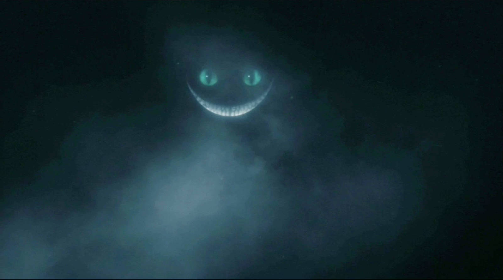 Cheshire Cat, glowing green eyes, toothy grin, HD Desktop Wallpaper