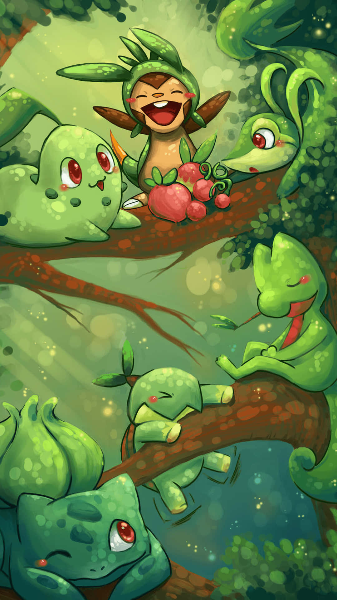 Chespin, grass type pokemon, green, Full HD Phone Wallpaper