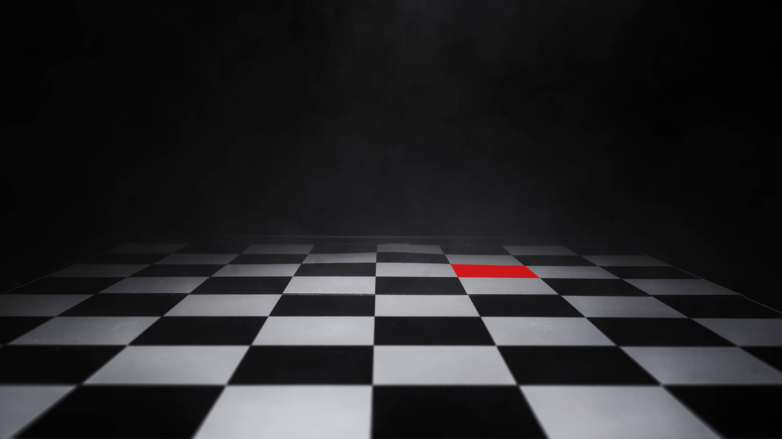 red square, black and white checkered floor, dramatic spotlight, HD Desktop Wallpaper