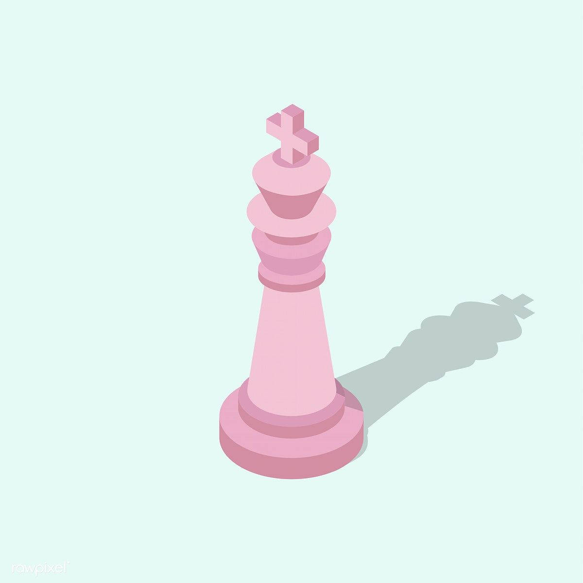 minimalistic pink chess king, pink, isometric, SD Desktop Wallpaper