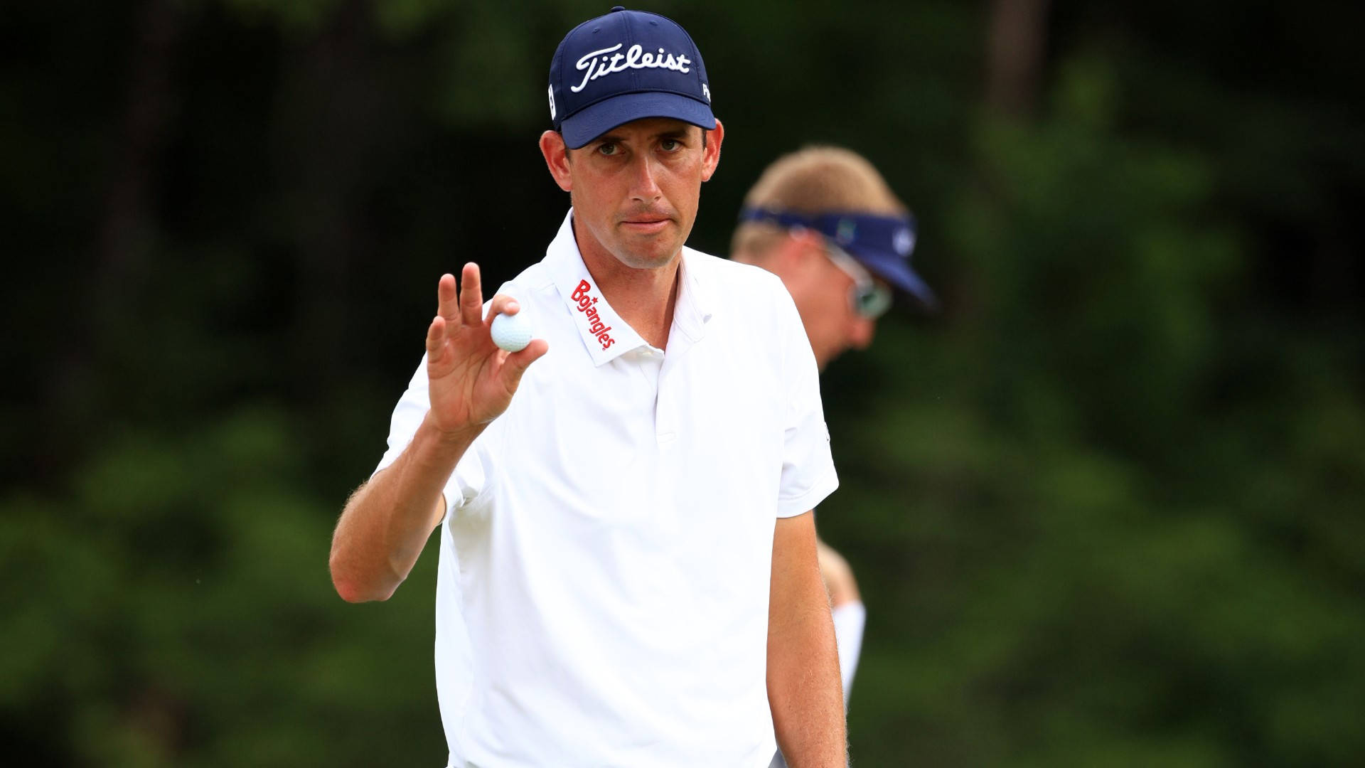 Chesson Hadley, golf ball, white polo, Full HD Desktop Wallpaper