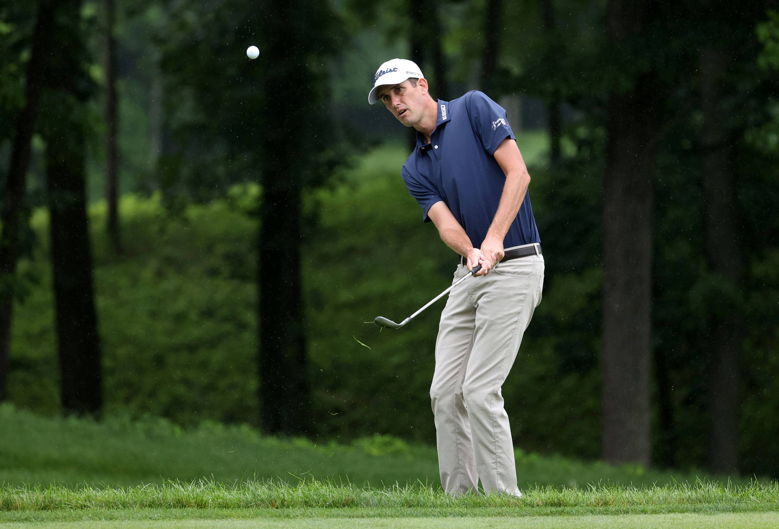 Chesson Hadley, blue shirt, white cap, Full HD Desktop Wallpaper