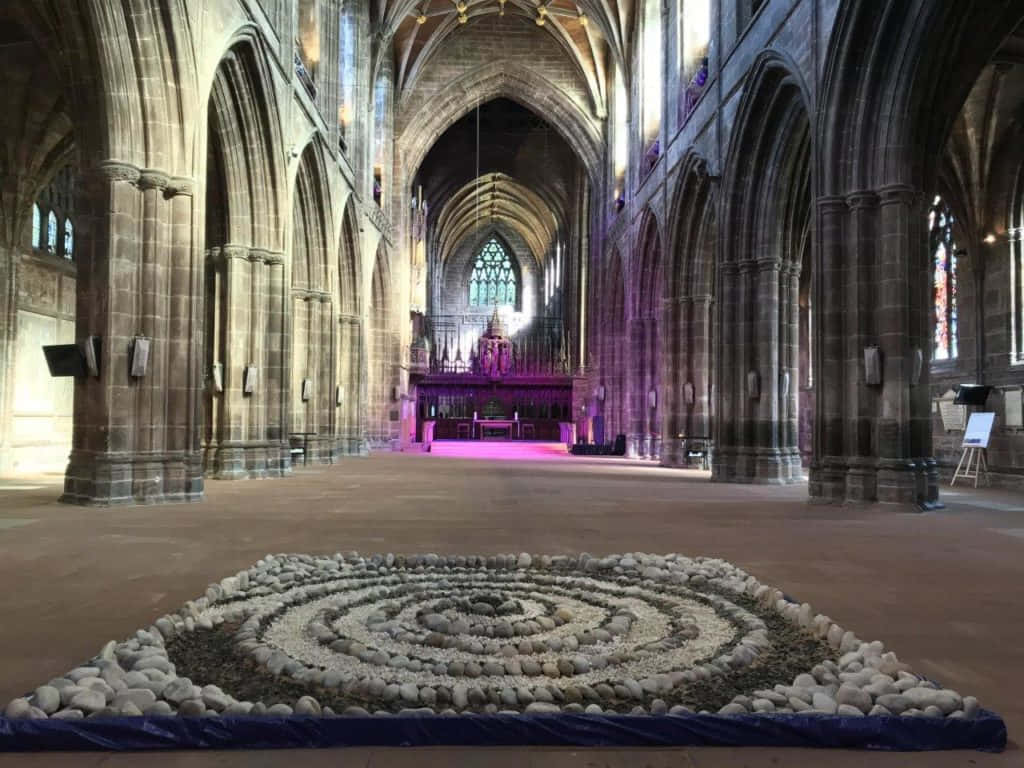 Chester Cathedral, interior, purple light, SD Desktop Wallpaper