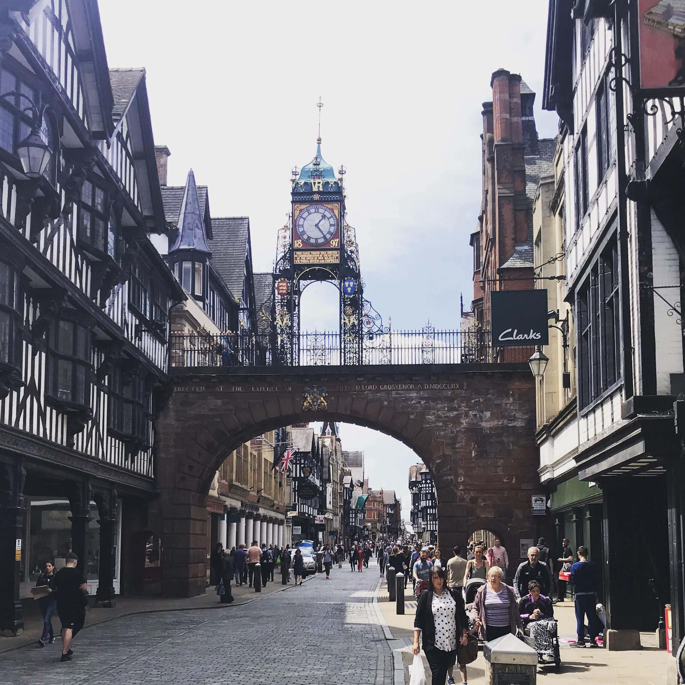 Chester, United Kingdom, historic streets, Full HD Desktop Wallpaper