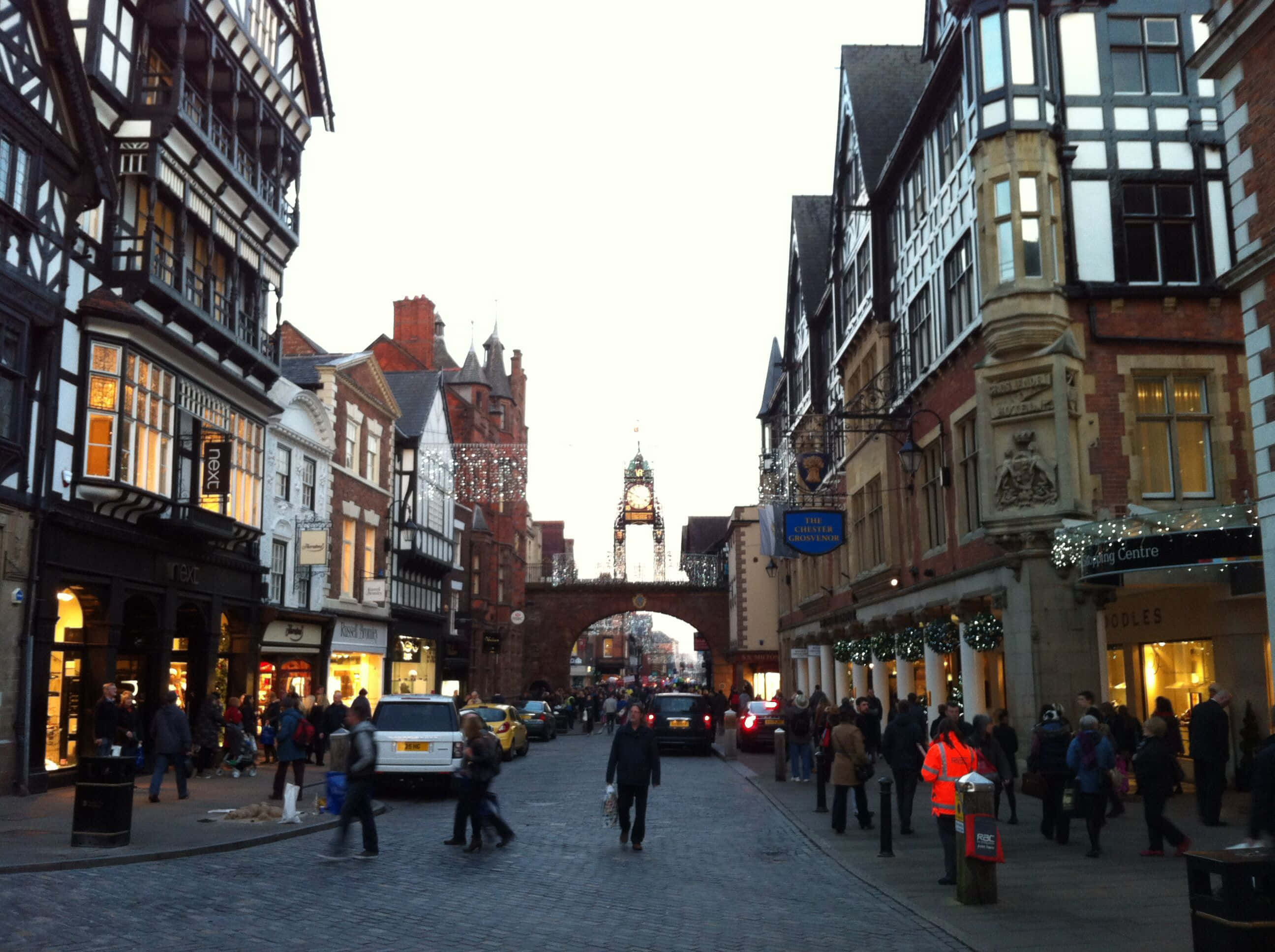 Chester, historic buildings, timber-framed buildings, 2K Desktop Wallpaper