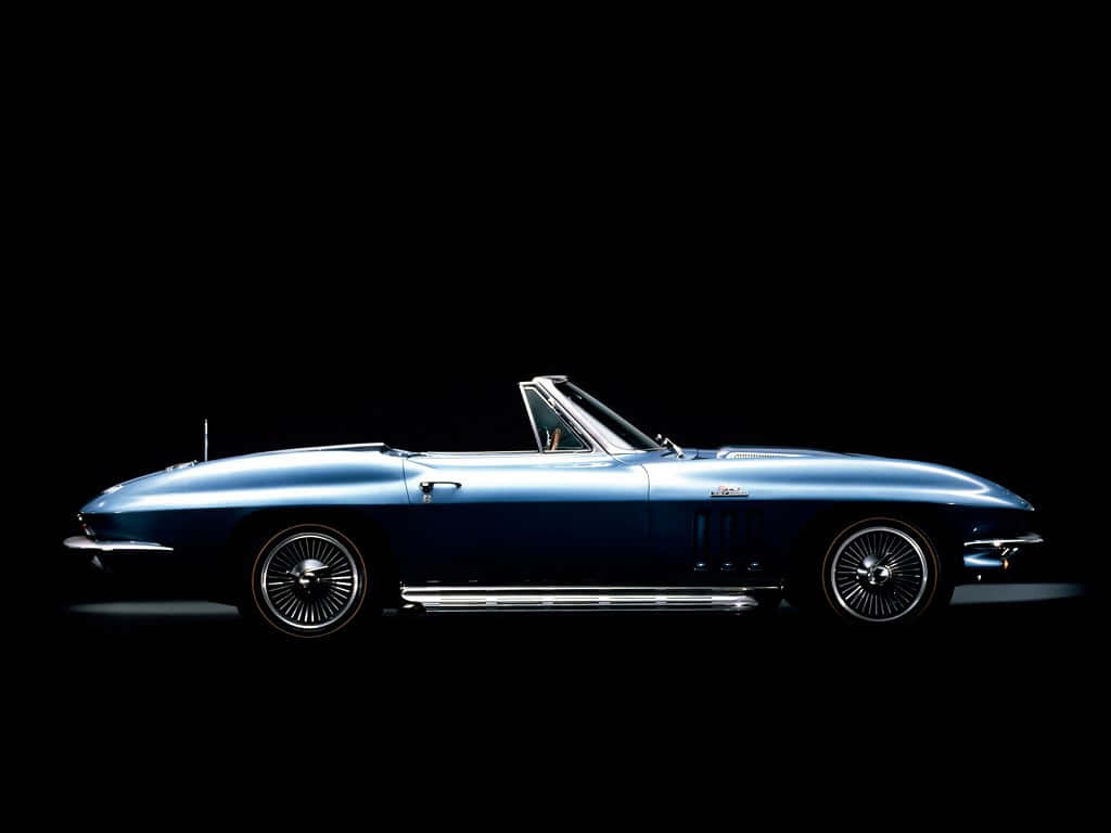 Chevrolet Corvette C2, blue, convertible, SD Desktop Wallpaper