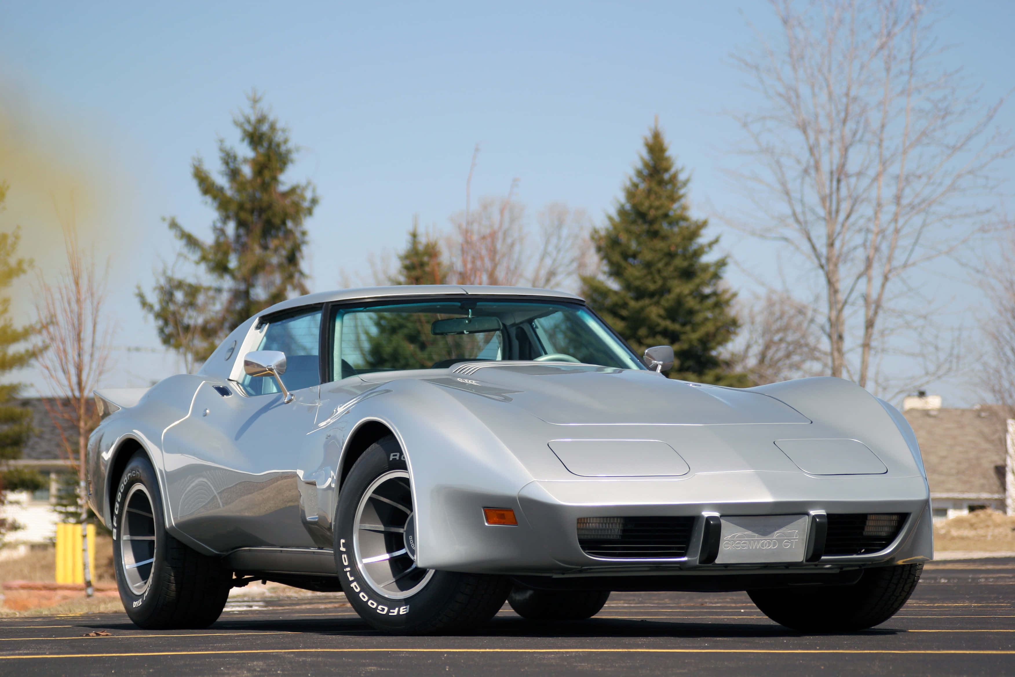 Chevrolet Corvette C3, silver, sunlight, 2K Desktop Wallpaper
