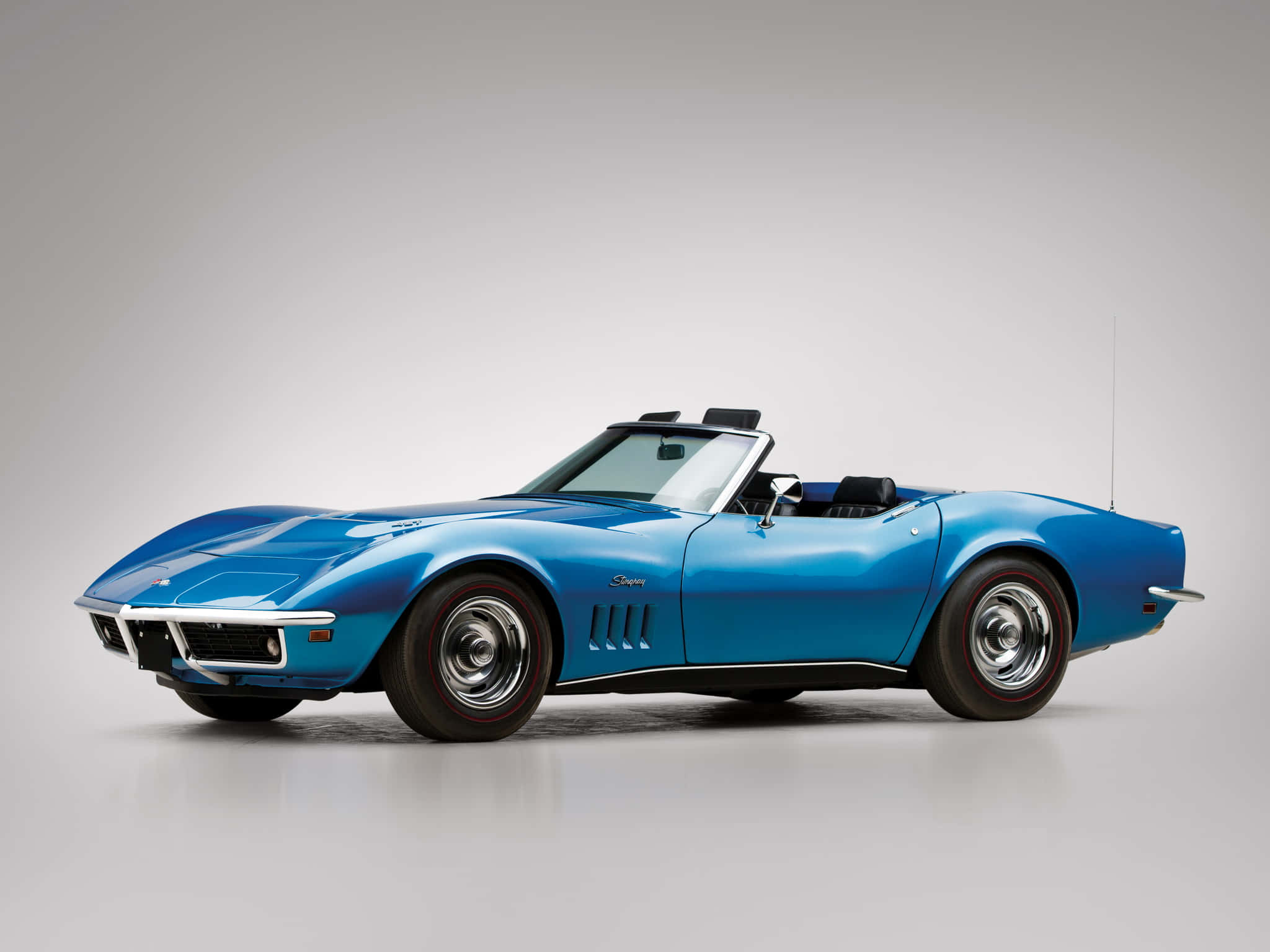 Chevrolet Corvette C3, classic convertible sports car, sleek blue, Full HD Desktop Wallpaper