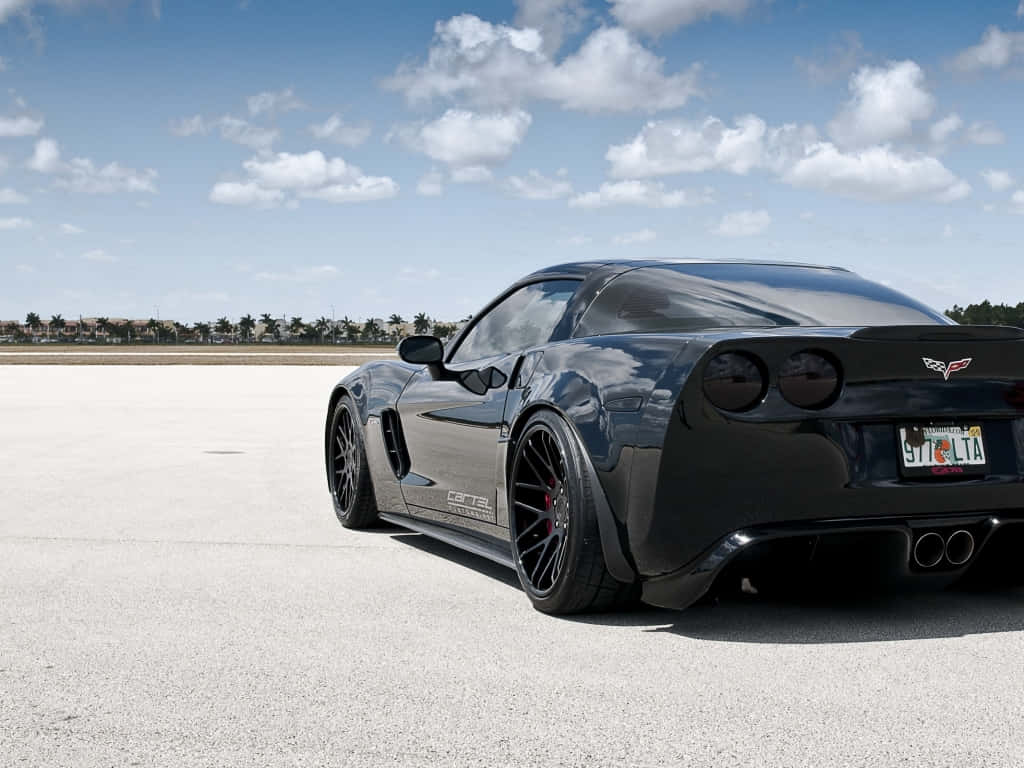 Chevrolet Corvette C3, sleek, black, SD Desktop Wallpaper