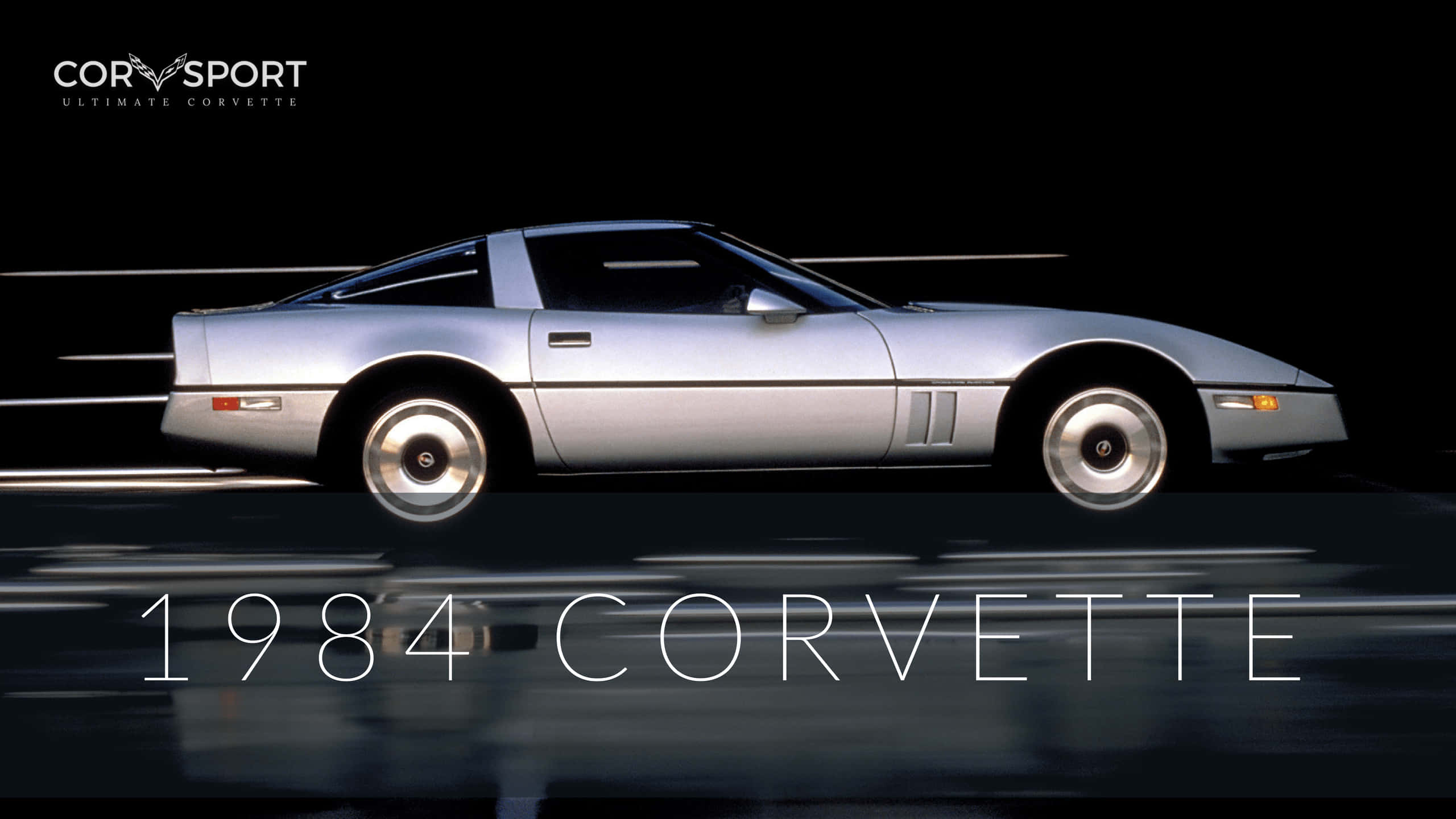 Chevrolet Corvette C4, 1984 Corvette, sleek silver, 2K Desktop Wallpaper