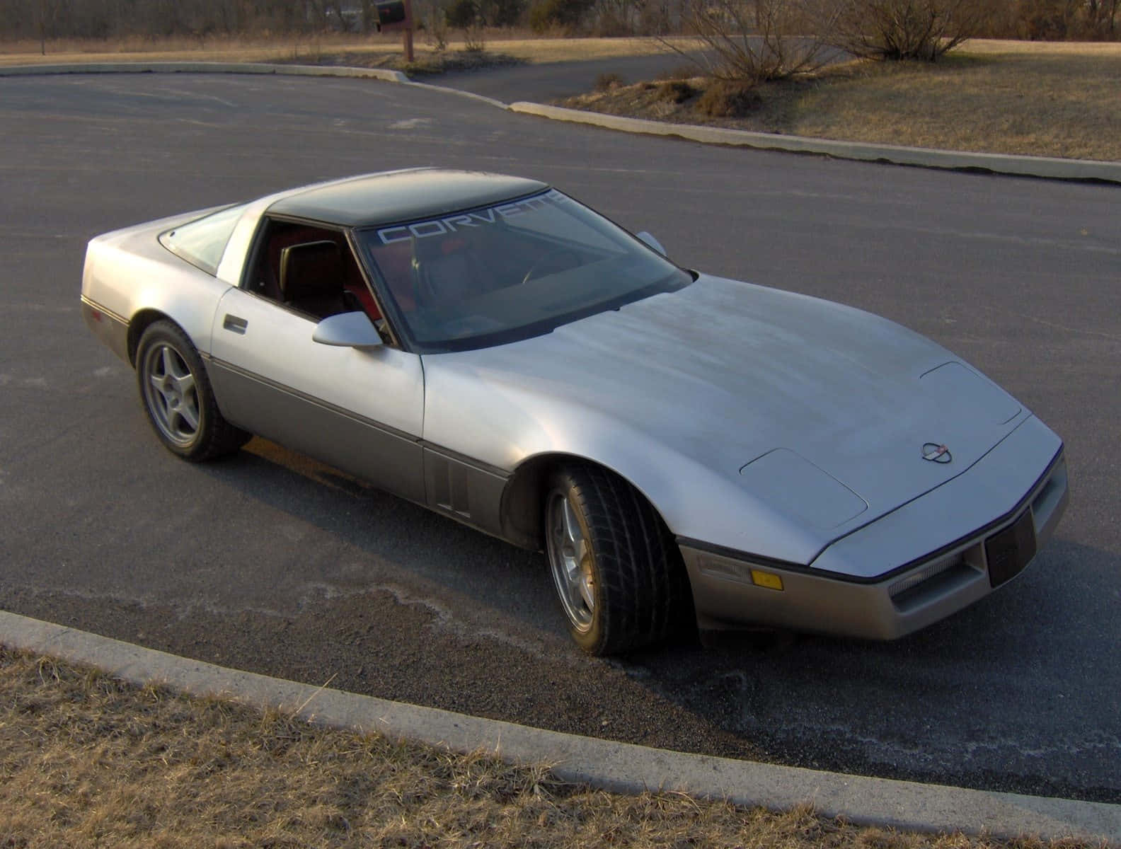Chevrolet Corvette C4, silver, 1980s, HD Desktop Wallpaper