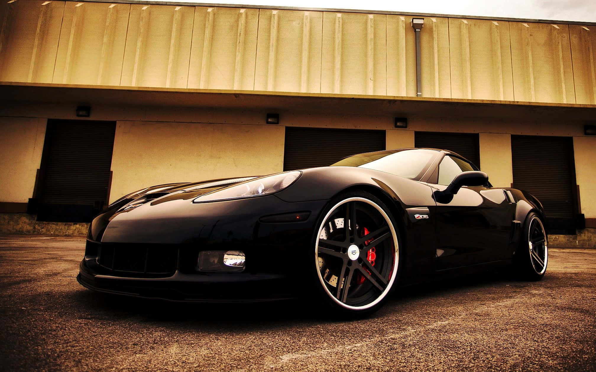 Chevrolet Corvette C5, black, red brake calipers, Full HD Desktop Wallpaper
