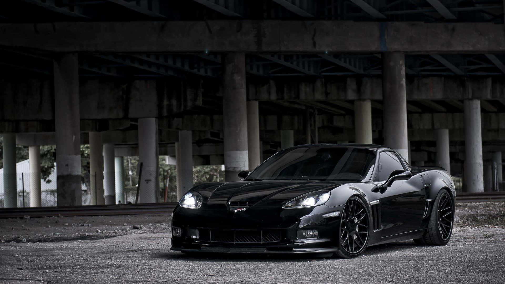Chevrolet Corvette C6, black, sports car, Full HD Desktop Wallpaper