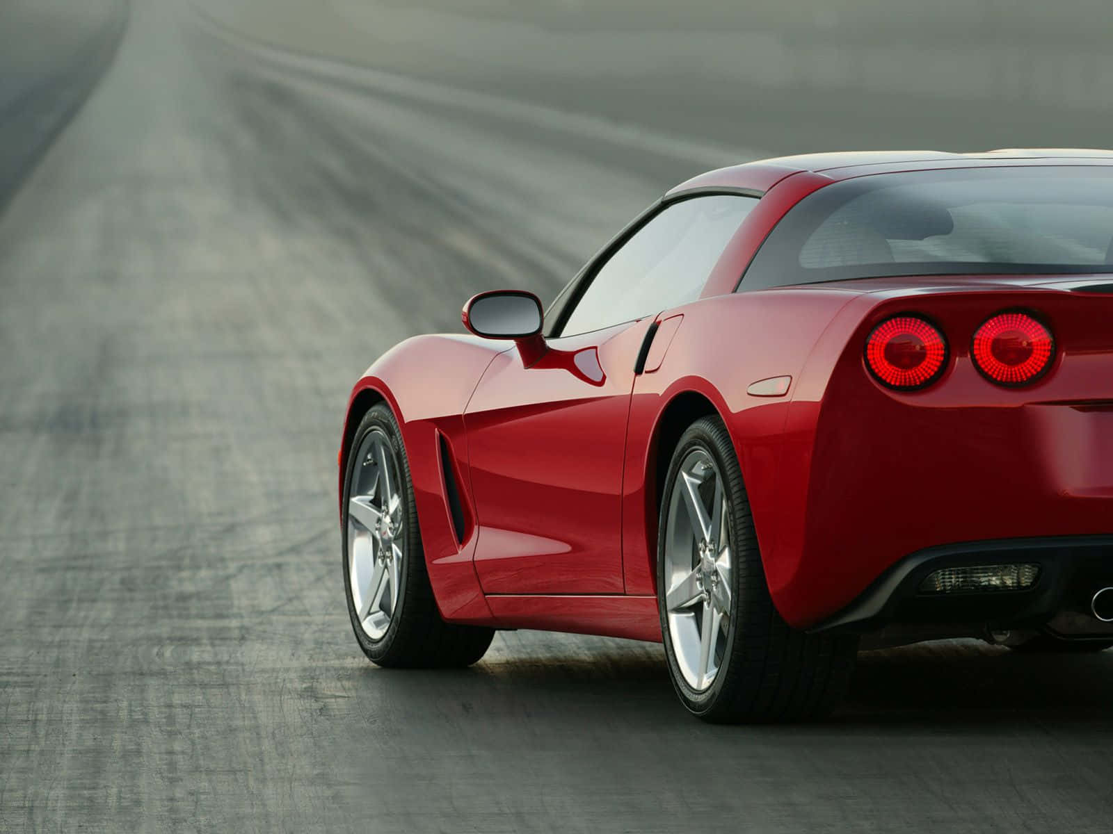 Chevrolet Corvette C6, glossy red, circular taillights, HD Desktop Wallpaper