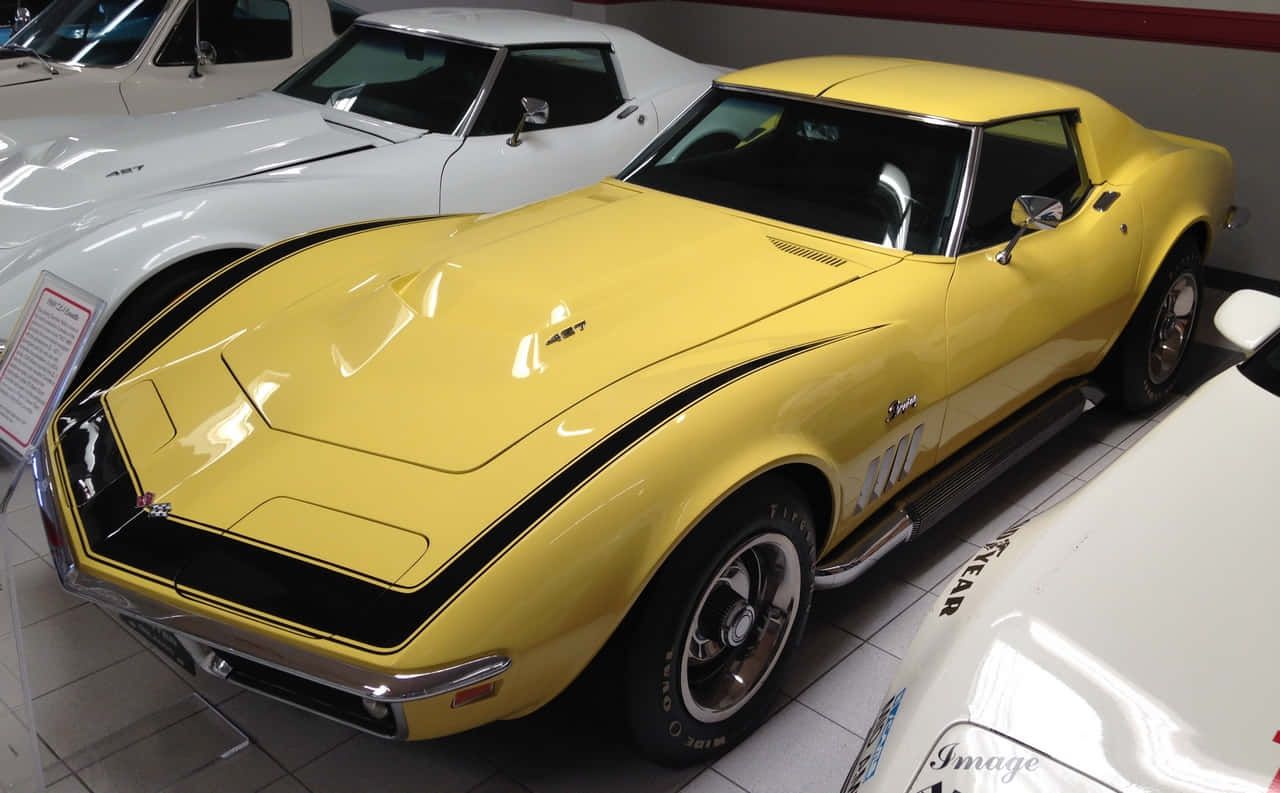 Chevrolet Corvette, 1970s, vintage yellow, HD Desktop Wallpaper